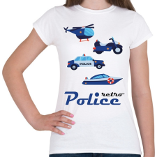 PRINTFASHION Retro rendőr - Női póló - Fehér női póló