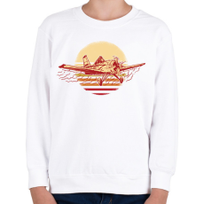 PRINTFASHION Retro repülő - Gyerek pulóver - Fehér