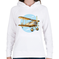 PRINTFASHION Retro repülő - Női kapucnis pulóver - Fehér női pulóver, kardigán