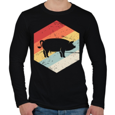 PRINTFASHION Retro sertés, disznó - Férfi hosszú ujjú póló - Fekete férfi póló