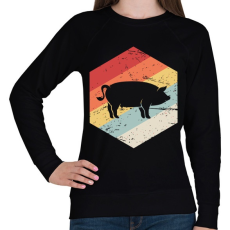 PRINTFASHION Retro sertés, disznó - Női pulóver - Fekete