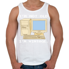 PRINTFASHION Retro számítógép - Férfi atléta - Fehér atléta, trikó