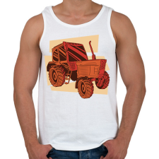 PRINTFASHION Retro traktor - Férfi atléta - Fehér atléta, trikó