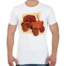 PRINTFASHION Retro traktor - Férfi póló - Fehér férfi póló