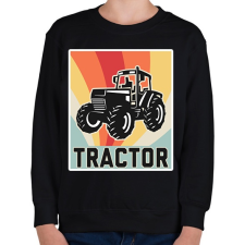 PRINTFASHION Retro Traktor - Gyerek pulóver - Fekete gyerek pulóver, kardigán