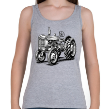 PRINTFASHION Retro traktor - Női atléta - Sport szürke női trikó