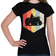 PRINTFASHION Retro traktoros - Női póló - Fekete