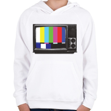 PRINTFASHION Retro TV - Gyerek kapucnis pulóver - Fehér