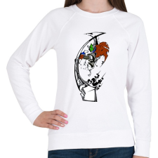 PRINTFASHION Retro warrior - Női pulóver - Fehér női pulóver, kardigán