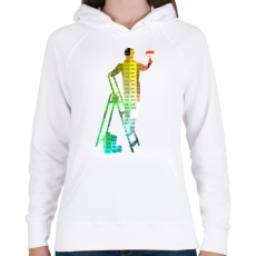 PRINTFASHION RGB Festő-Mester - Női kapucnis pulóver - Fehér