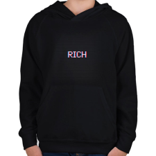 PRINTFASHION RICH - Gyerek kapucnis pulóver - Fekete gyerek pulóver, kardigán