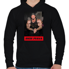 PRINTFASHION Rich Piana - Férfi kapucnis pulóver - Fekete férfi pulóver, kardigán