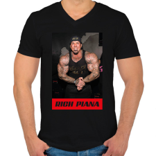 PRINTFASHION Rich Piana - Férfi V-nyakú póló - Fekete férfi póló