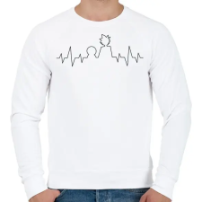 PRINTFASHION Rick és Morty heartbeat fekete - Férfi pulóver - Fehér férfi pulóver, kardigán