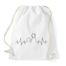 PRINTFASHION Rick és Morty heartbeat fekete - Sportzsák, Tornazsák - Fehér tornazsák