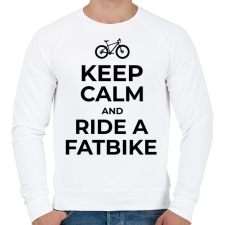 PRINTFASHION RIDE A FATBIKE - Férfi pulóver - Fehér férfi pulóver, kardigán