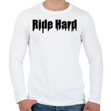 PRINTFASHION Ride Hard - Férfi hosszú ujjú póló - Fehér férfi póló