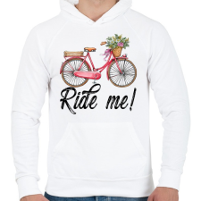 PRINTFASHION Ride me! - Férfi kapucnis pulóver - Fehér férfi pulóver, kardigán