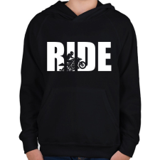 PRINTFASHION Ride motoros póló - Gyerek kapucnis pulóver - Fekete gyerek pulóver, kardigán