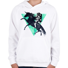 PRINTFASHION Ride the universe - Gyerek kapucnis pulóver - Fehér gyerek pulóver, kardigán