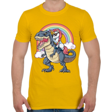 PRINTFASHION Ridin Unicorn - Férfi póló - Sárga