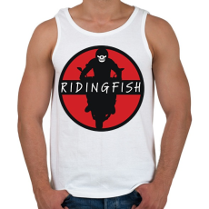 PRINTFASHION Ridingfish - Férfi atléta - Fehér