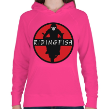 PRINTFASHION Ridingfish - Női kapucnis pulóver - Fukszia női pulóver, kardigán
