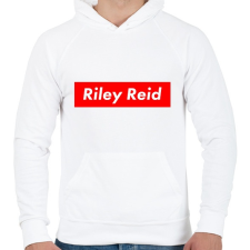 PRINTFASHION riley reid - Férfi kapucnis pulóver - Fehér férfi pulóver, kardigán