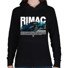 PRINTFASHION Rimac Nevera - Női kapucnis pulóver - Fekete