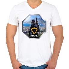 PRINTFASHION Ring of Elysium ikon Logó - Férfi V-nyakú póló - Fehér