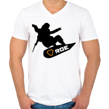 PRINTFASHION Ring of Elysium - Snowboard (Fekete) - Férfi V-nyakú póló - Fehér férfi póló