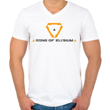 PRINTFASHION Ring of Elysium szöveges Logó - Férfi V-nyakú póló - Fehér férfi póló