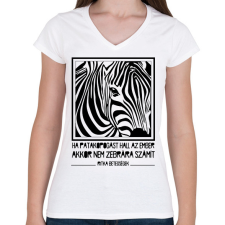PRINTFASHION Ritka betegségek - Női V-nyakú póló - Fehér női póló