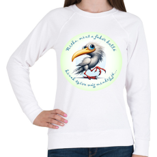 PRINTFASHION Ritka, mint a fehér holló... - Női pulóver - Fehér