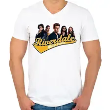 PRINTFASHION Riverdale - Férfi V-nyakú póló - Fehér férfi póló