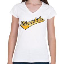 PRINTFASHION Riverdale logo - Női V-nyakú póló - Fehér női póló