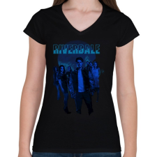 PRINTFASHION RIVERDALE - Női V-nyakú póló - Fekete női póló