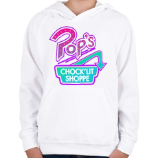 PRINTFASHION Riverdale Pop's Chock'Lit Shoppe Synthwave - Gyerek kapucnis pulóver - Fehér