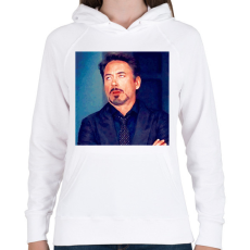 PRINTFASHION robert downey jr - Női kapucnis pulóver - Fehér