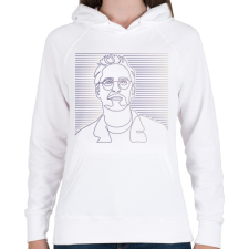 PRINTFASHION Robert Downey Jr. - Vonalas - Női kapucnis pulóver - Fehér női pulóver, kardigán