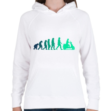 PRINTFASHION Robogó evolúció - Női kapucnis pulóver - Fehér