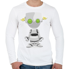 PRINTFASHION Robot - Férfi hosszú ujjú póló - Fehér