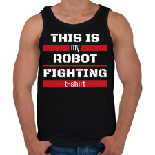 PRINTFASHION Robot fighting t-shirt - Férfi atléta - Fekete atléta, trikó