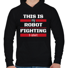 PRINTFASHION Robot fighting t-shirt - Férfi kapucnis pulóver - Fekete férfi pulóver, kardigán