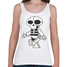 PRINTFASHION Robot-koponya - Női atléta - Fehér női trikó