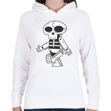 PRINTFASHION Robot-koponya - Női kapucnis pulóver - Fehér női pulóver, kardigán