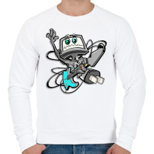 PRINTFASHION Robot Rock - Férfi pulóver - Fehér férfi pulóver, kardigán