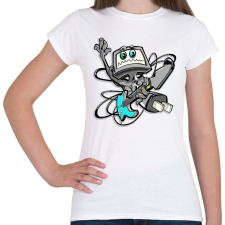PRINTFASHION Robot Rock - Női póló - Fehér női póló