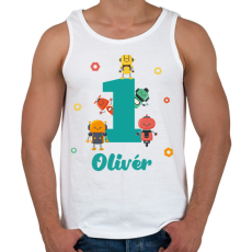 PRINTFASHION Robotos szülinap - Névvel - Férfi atléta - Fehér