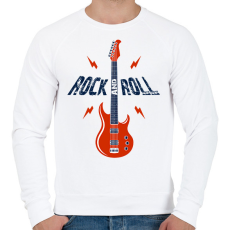 PRINTFASHION Rock and roll - Férfi pulóver - Fehér